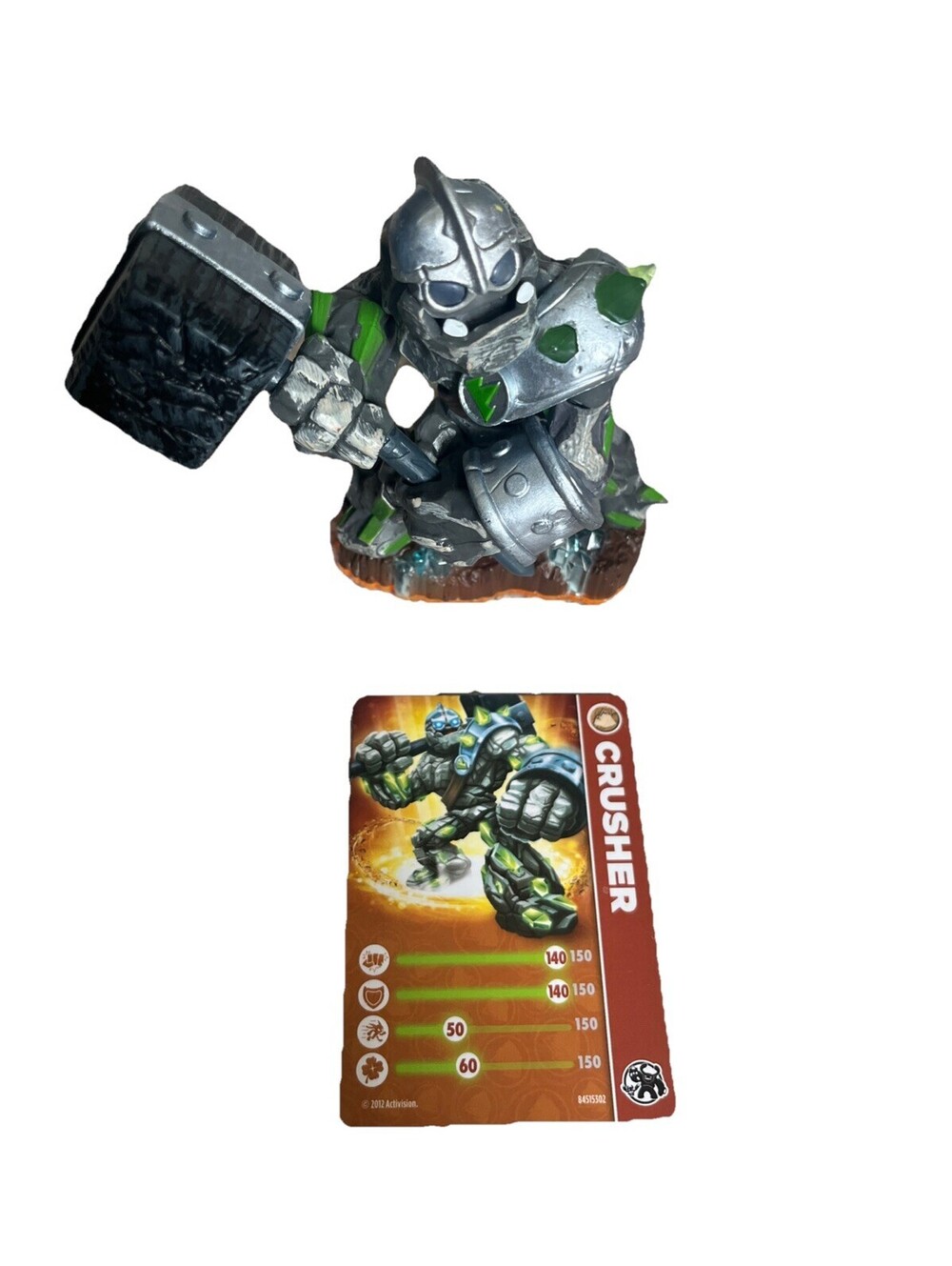Skylanders Giants Figures Crusher With Matching Card Pristine Condition